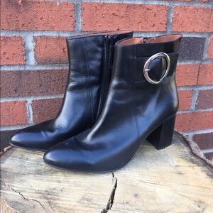 Marroqui Sanchez Leather Booties Buckle Boots Black Euro Womens Size 41